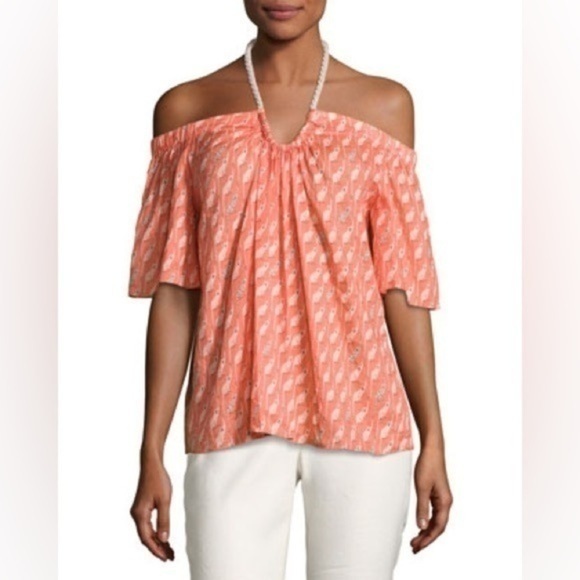 Bailey 44 Tent Halter-Neck Monkey Printed Top, Orange - Picture 1 of 10